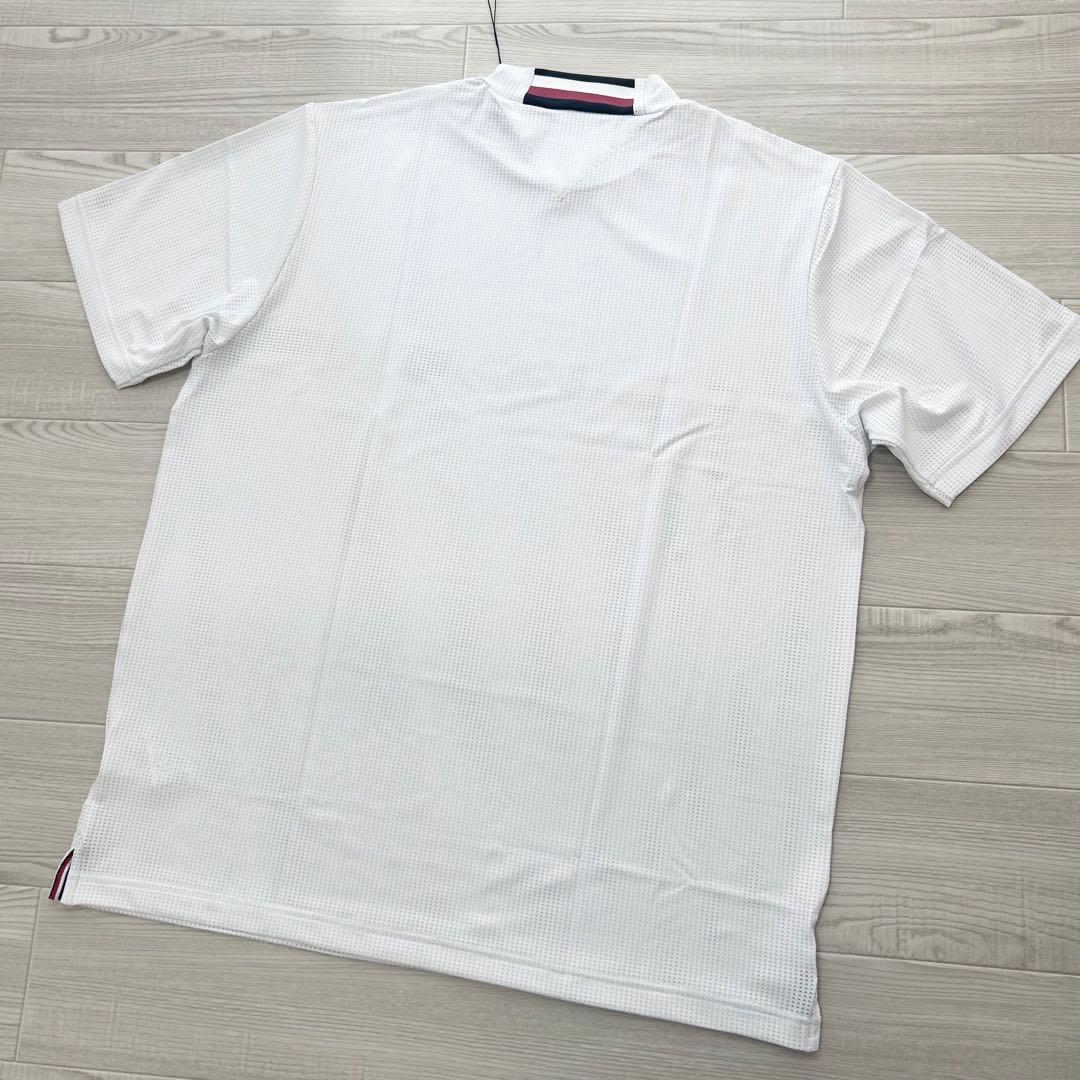 新品　トミーヒルフィガーゴルフ　モックネック　半袖シャツ　カットソー　ホワイト